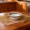 HARVIT Eco-Friendly Retro Turkish-Style Stoneware Handmade Salad Bowls with Color Band Rim