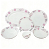 Wholesale Stocked HARVIT Collectible Flower Design Opal Glass Dinnerware Set for Party Use