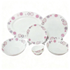 HARVIT 28PC Heat Resistant Oven/Microwave Safe Asian Design Ethiopian Opal Rough Glass Dinnerware Sets for Hot Sale