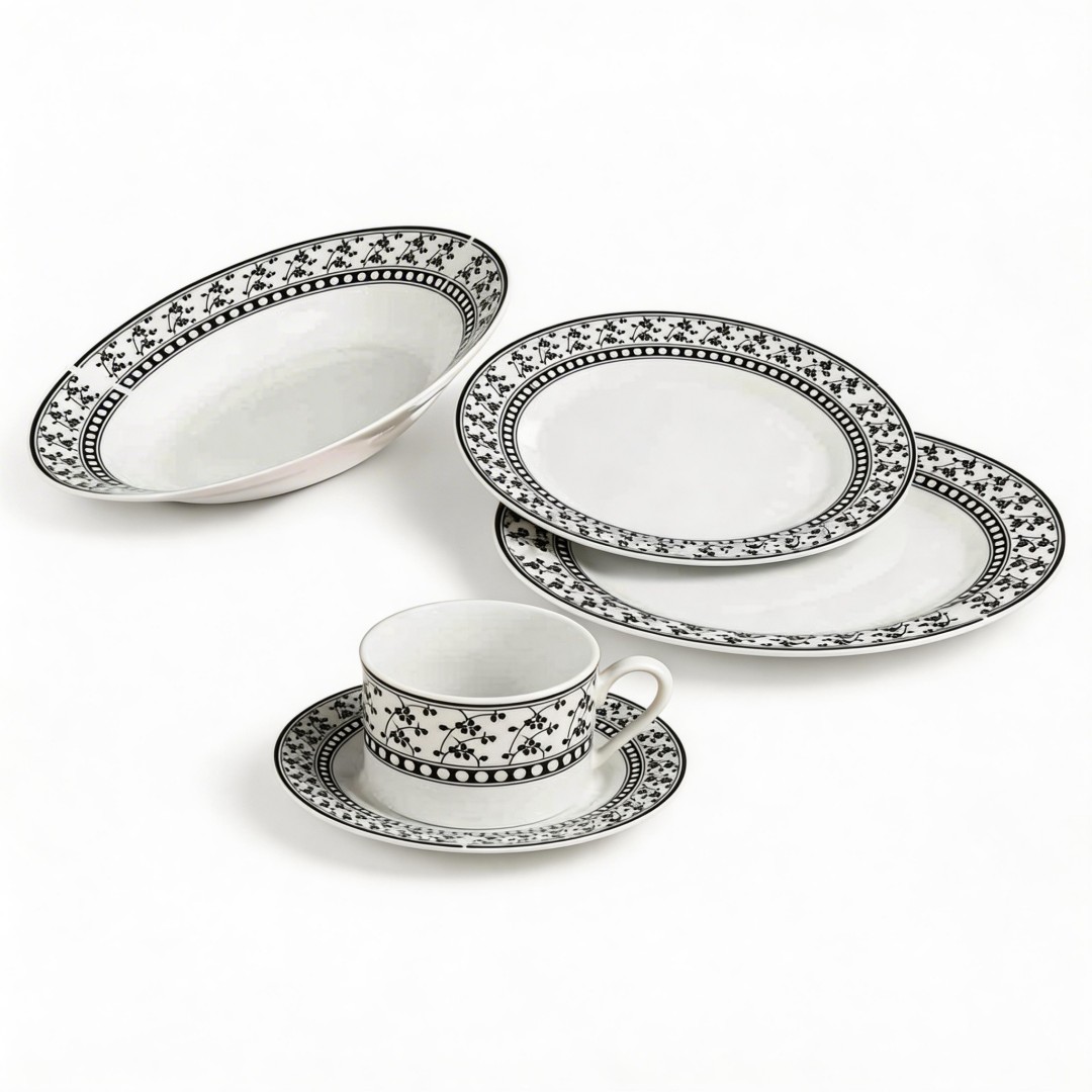 20PCS Porcelain Dinner Set with Contemporary Design Cheap White Dinnerware for Restaurant Use