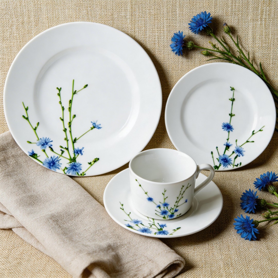 Harvit Flower Pattern Germany Porcelain Dinnerware Sets 30pcs Made in China Party Dinnerware Sets Wholesale Cheap Price