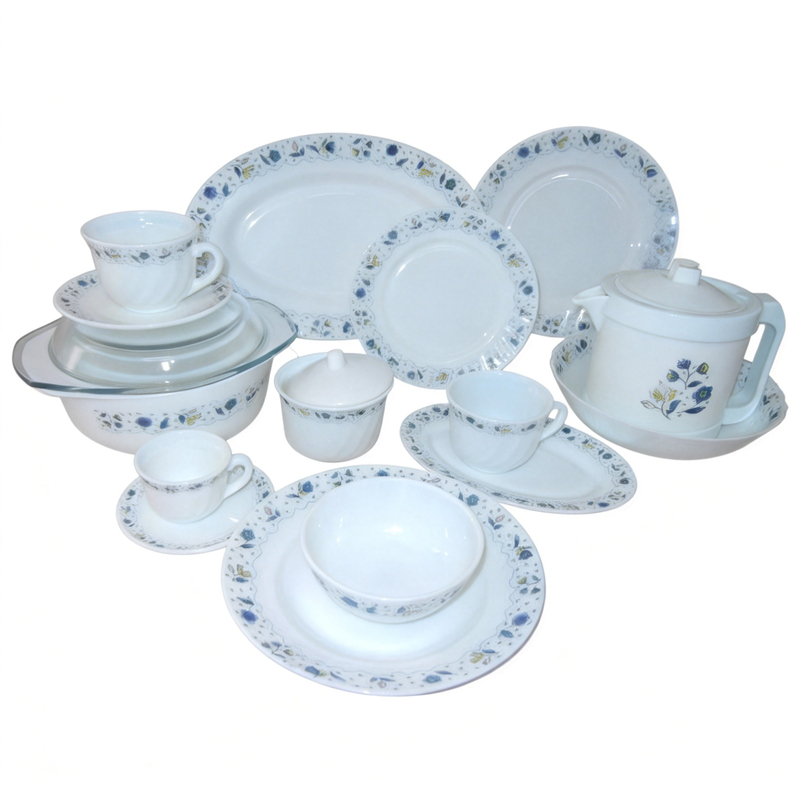Customized Vintage Federal Ethiopian Welo Raw Opals Dinnerware Sets Plates Casserole Dishes Flower Design 6-Piece Made in China