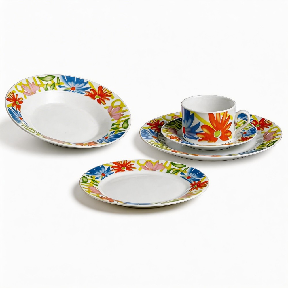 Fine Porcelain Harvit Dinner Set with Flower Design Party Dinnerware-Hot Sale