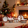 HARVIT HYGT-A031 Guangxi Origin Eco-Friendly Christmas Decoration Approved 3PCS Porcelain Shape Dinnerware Set XMAS Design