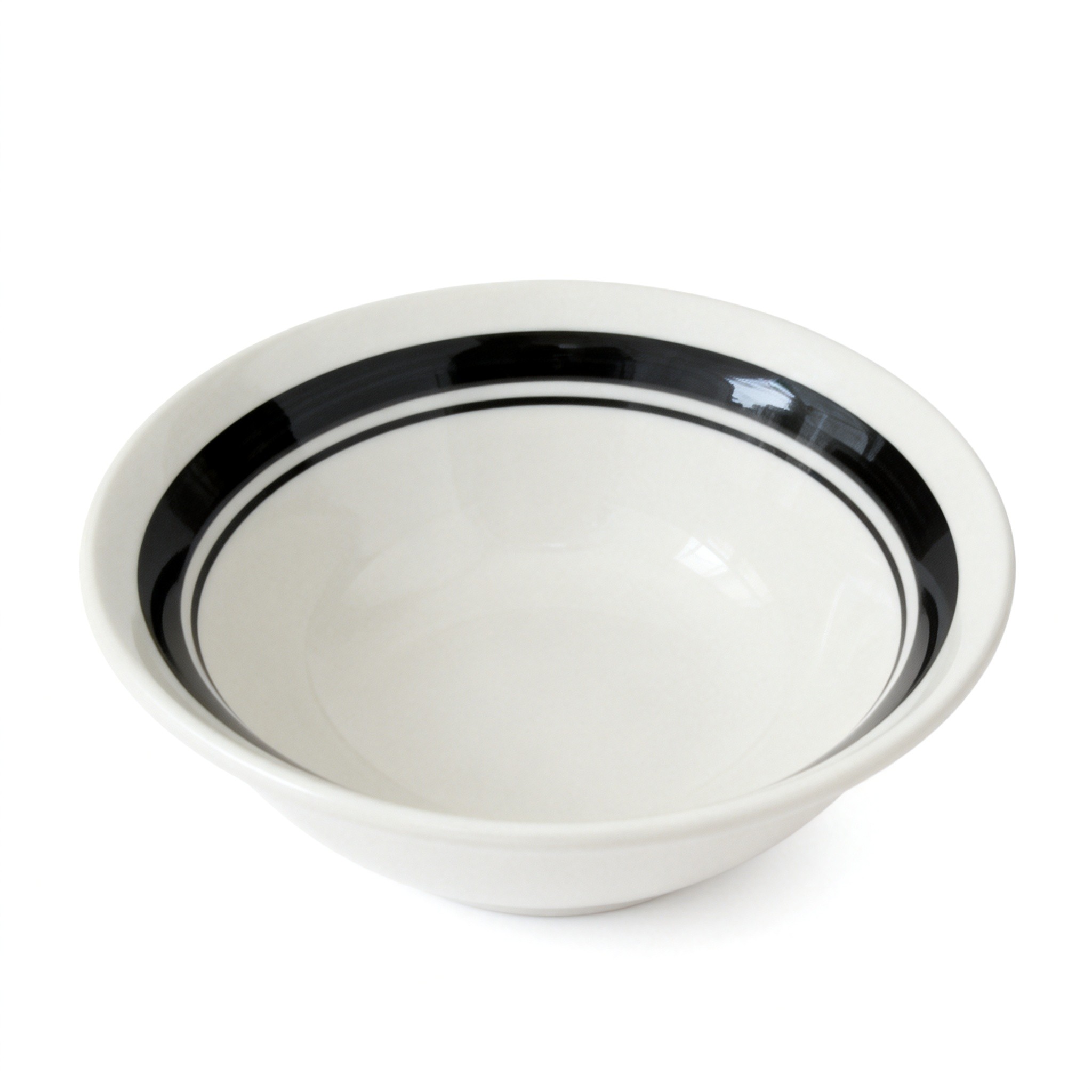 HARVIT Eco-Friendly Retro Turkish-Style Stoneware Handmade Salad Bowls with Color Band Rim