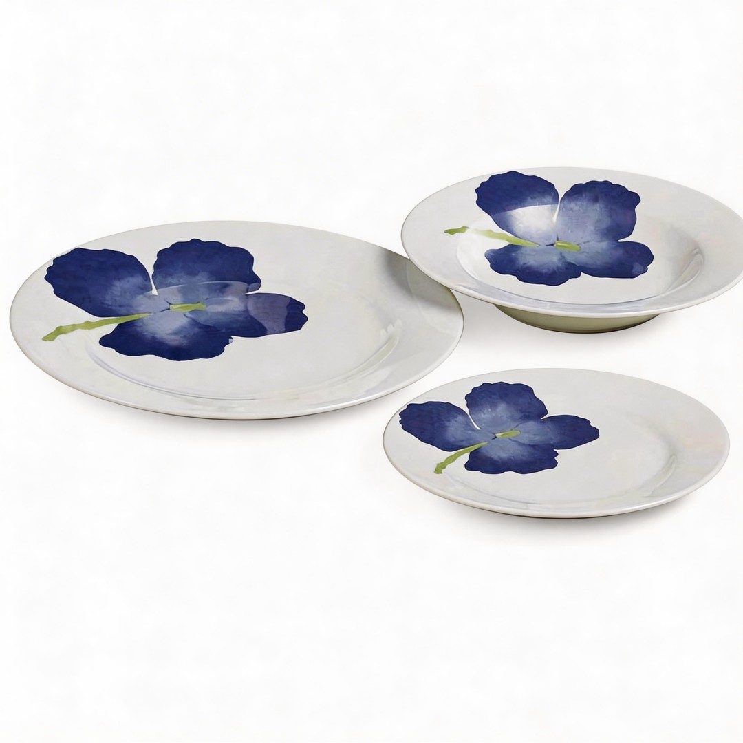 Suppliers Directory Promotion Harvit Round Decal 18 Pcs Spring Style Ceramic Dinnerware Set Flower Design Party Use HYPR-A093