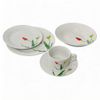 Harvit Italian Dinnerware 20-Piece Porcelain Tableware Set with Rose Flower Design for Party Use