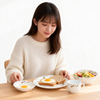 Customized Vintage Federal Ethiopian Welo Raw Opals Dinnerware Sets Plates Casserole Dishes Flower Design 6-Piece Made in China