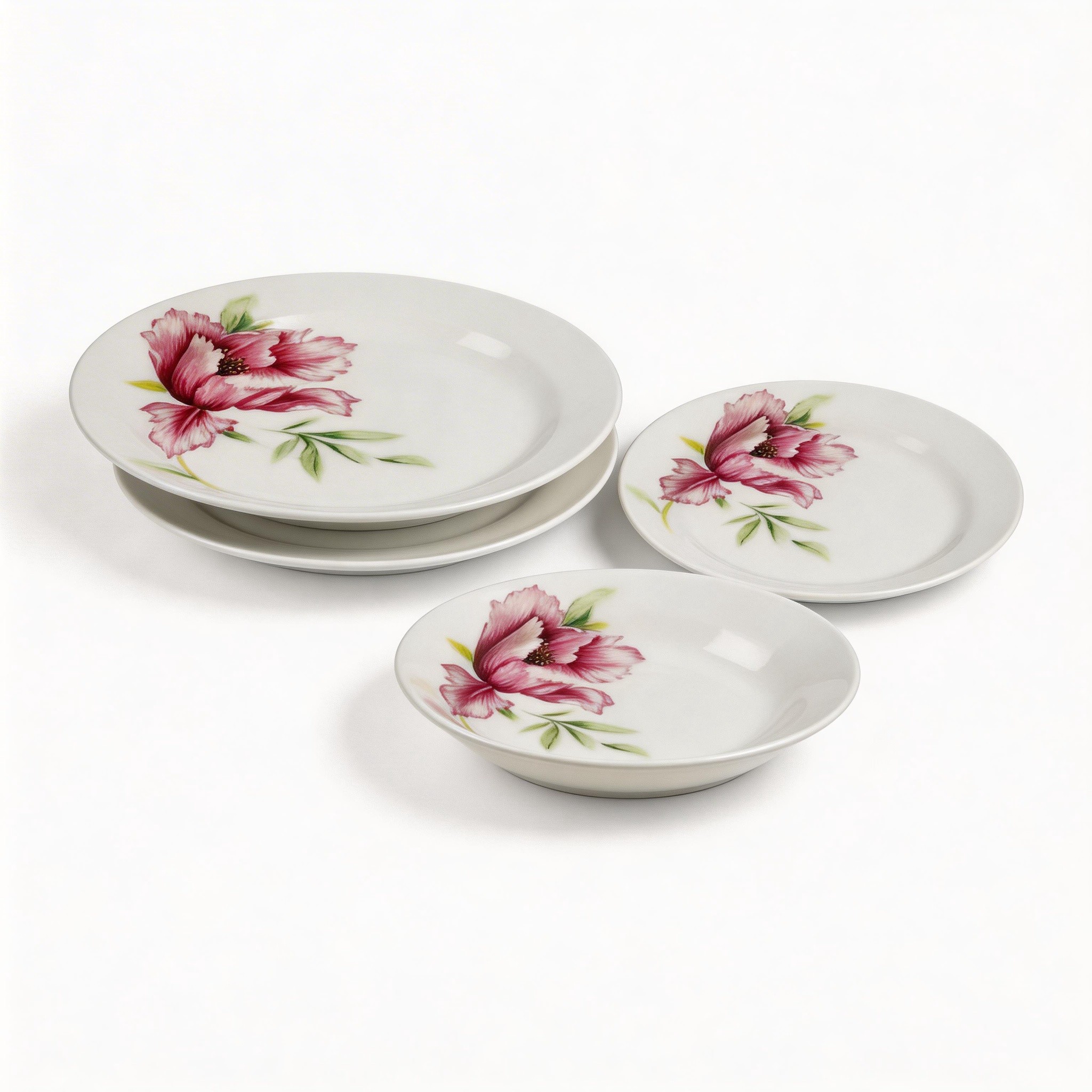 Houseware Wholesale HARVIT Round 18-Piece Porcelain Dinnerware Set Microwave Dishwasher & Oven Safe
