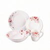Harvit Ceramic Disposable On-glazed Customized 16-Piece Porcelain Dinnerware Set with Cup Kit and Ceramic Decals