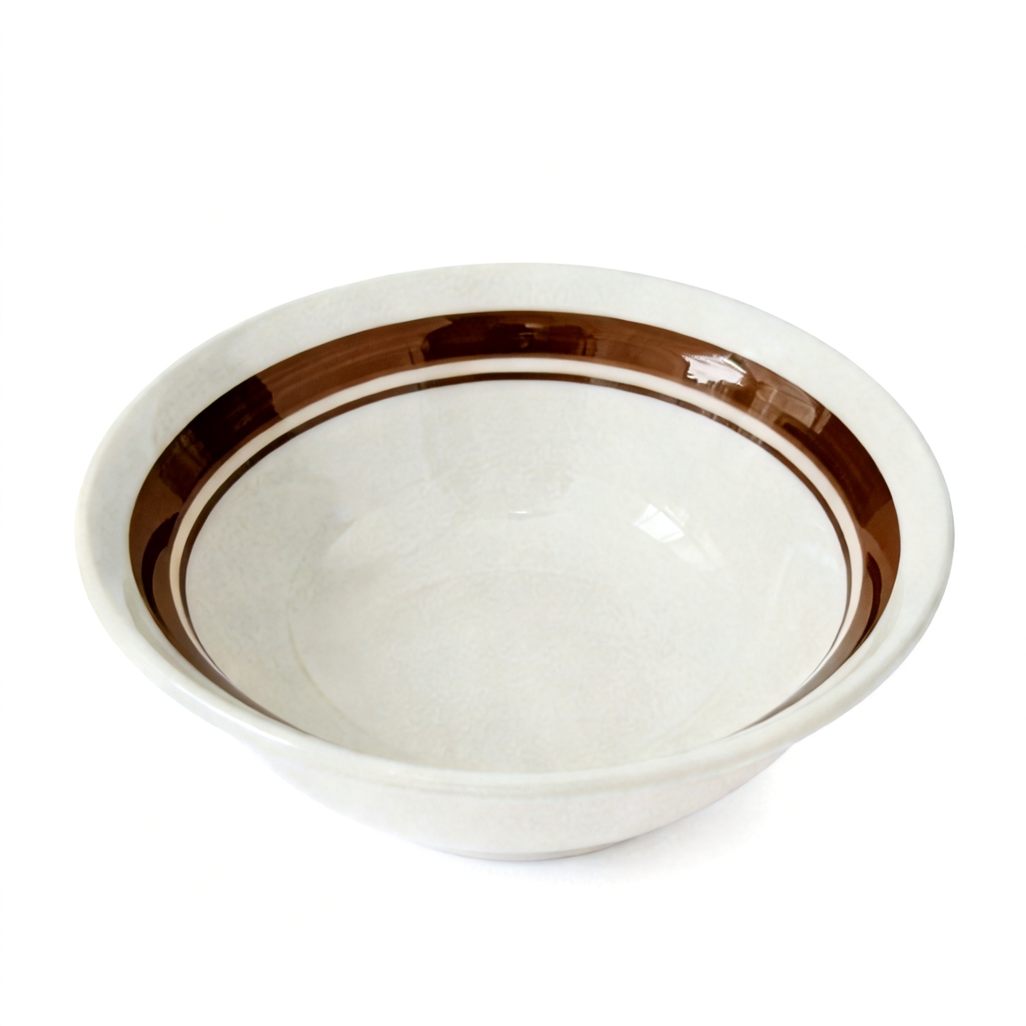 HARVIT Eco-Friendly Retro Turkish-Style Stoneware Handmade Salad Bowls with Color Band Rim