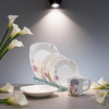 HARVIT Modern Durable Opalware Dinnerware Sets-4-Piece Square Design Dishwasher Safe