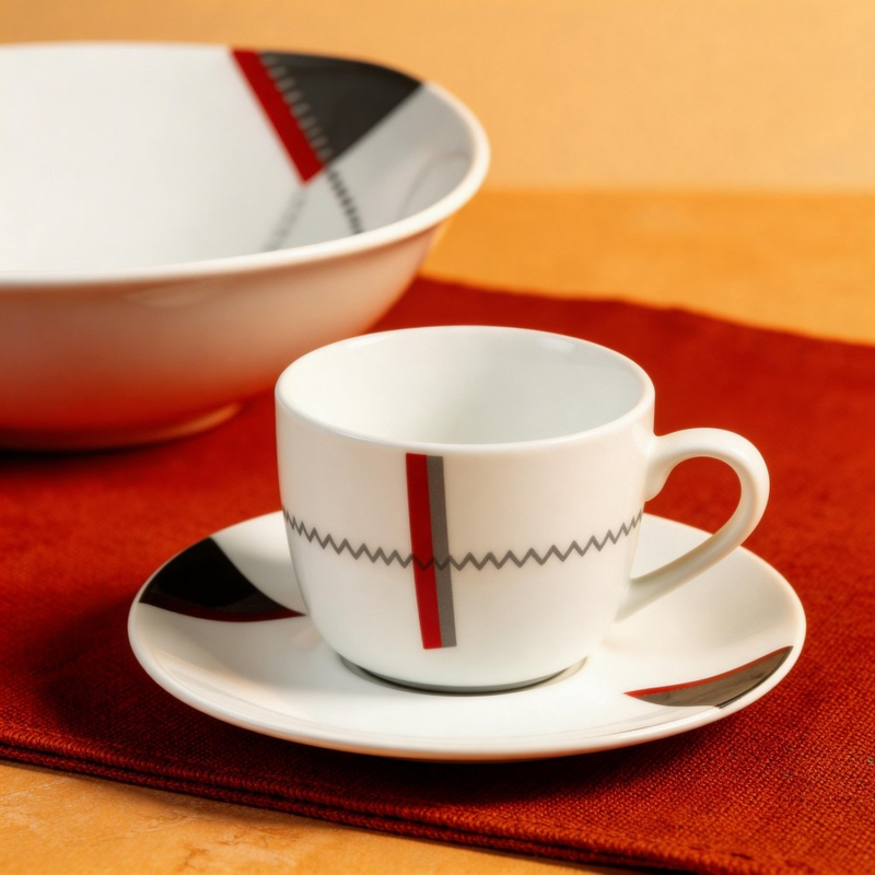 50PCS HARVIT Home Garden Ceramic Dinnerware Sets High Quality Minimalist Design Party Use Various Decals Round/Square/Triangle