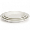 Solid Pure White Eco-Friendly Minimalist Round Fine Porcelain Dishes & Plates for Restaurant/Hotel/Homeware Daily Use