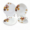Square Shape Porcelain Dinnerware Set 20-Piece Wholesale Ceramic Dinnerware White Personalized Decals Harvit Contemporary Design