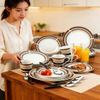 44pcs Delicate Complete Porcelain Dinner Set Harvit Contemporary Design for Party Use