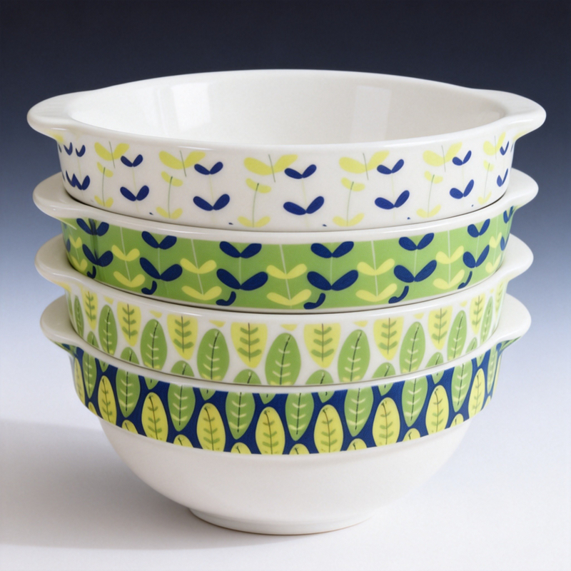 HARVIT Contemporary Eco-Friendly Ceramic Thermos Soup/Dessert/Rice Bowls-Personalized Mixing Serving Bowls for Business Gifts