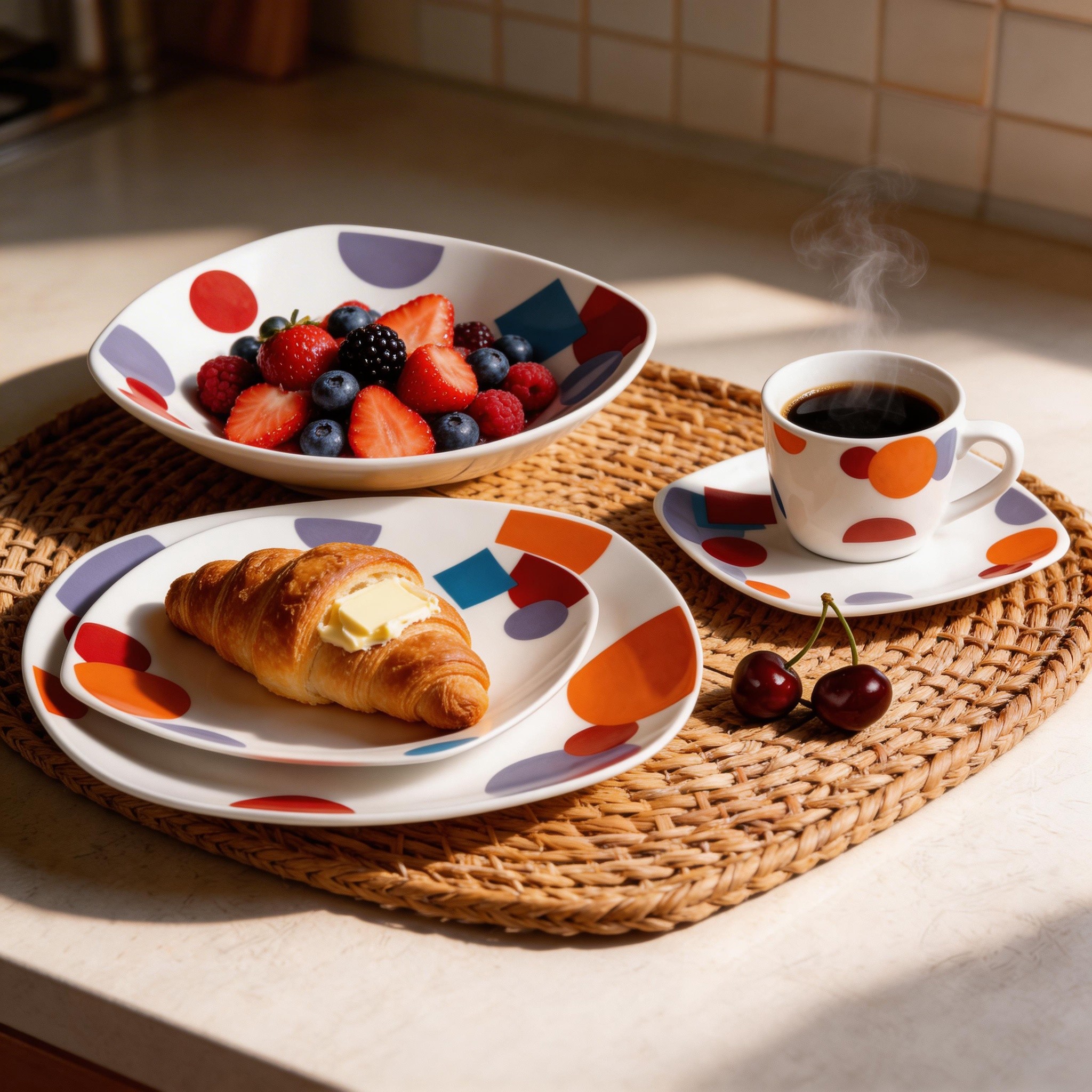 30-Piece Square Porcelain Dinnerware Set Harvit Brand Dishwasher & Microwave Safe Fade Resistant for Restaurants