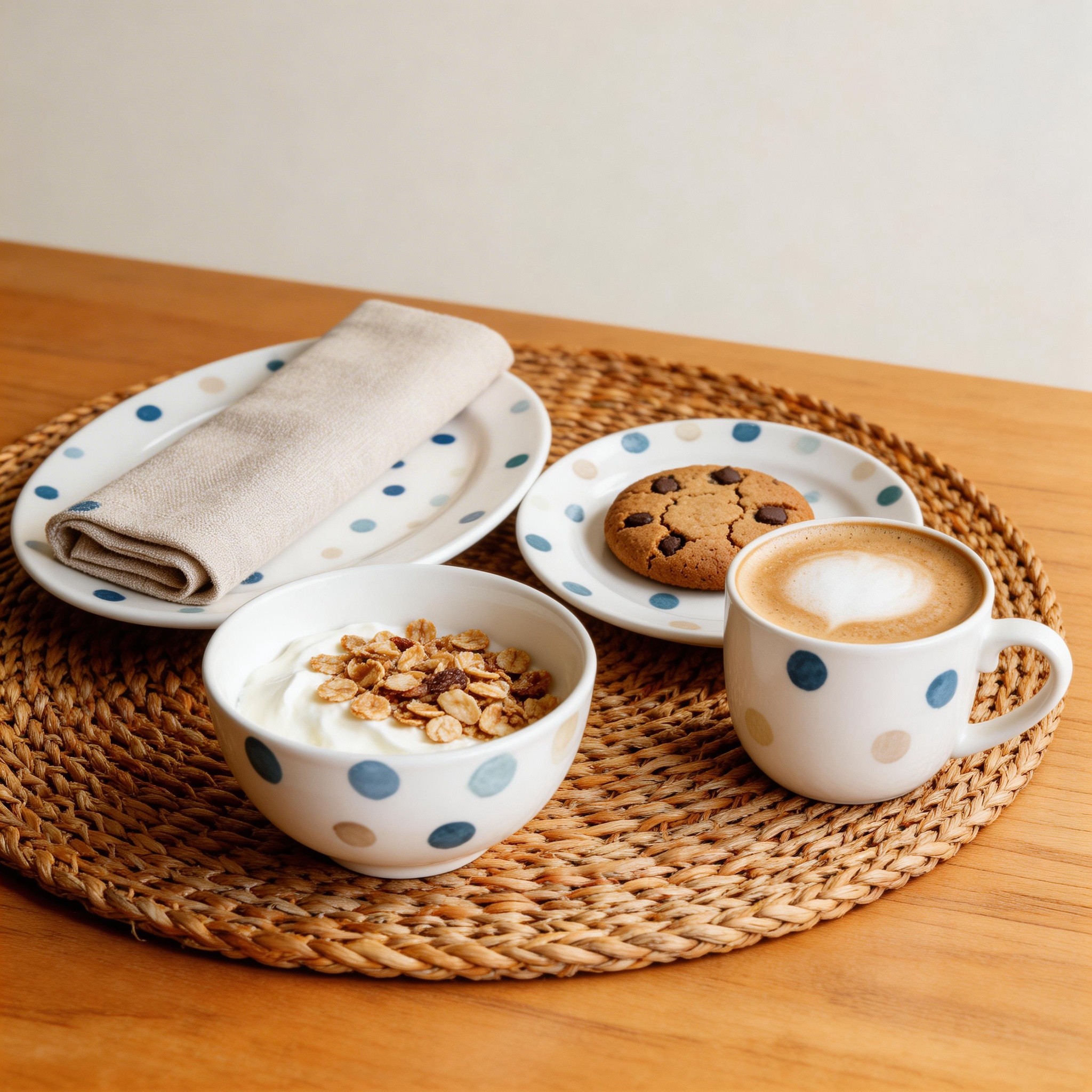 16pcs HARVIT Brand Cute Polka Dot Handpainted Ceramic Dinnerware Set for Party Use