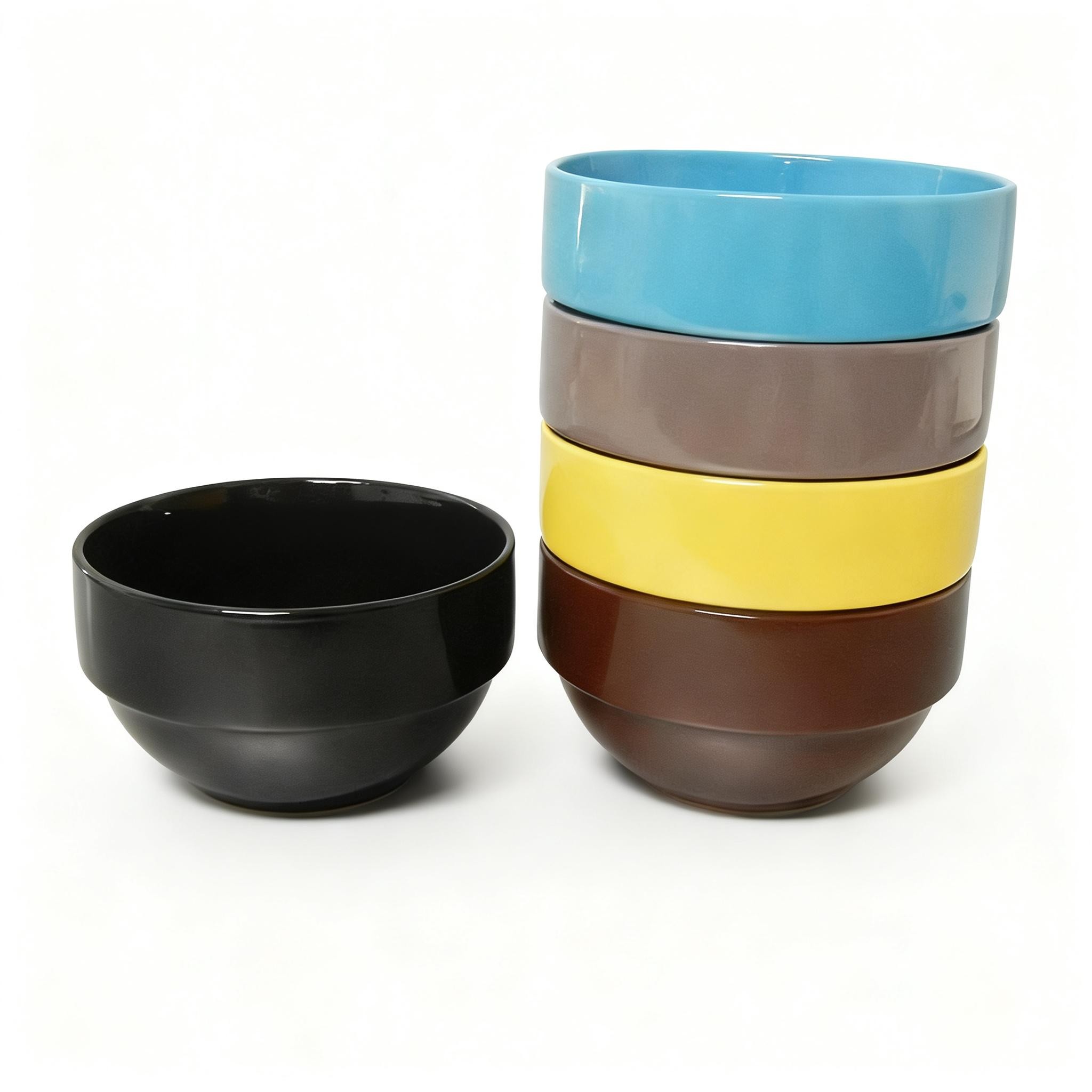 HARVIT Contemporary Eco-Friendly Ceramic Thermos Soup/Dessert/Rice Bowls-Personalized Mixing Serving Bowls for Business Gifts