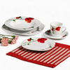 30-Piece Square Porcelain Dinnerware Set Harvit Brand Dishwasher & Microwave Safe Fade Resistant for Restaurants