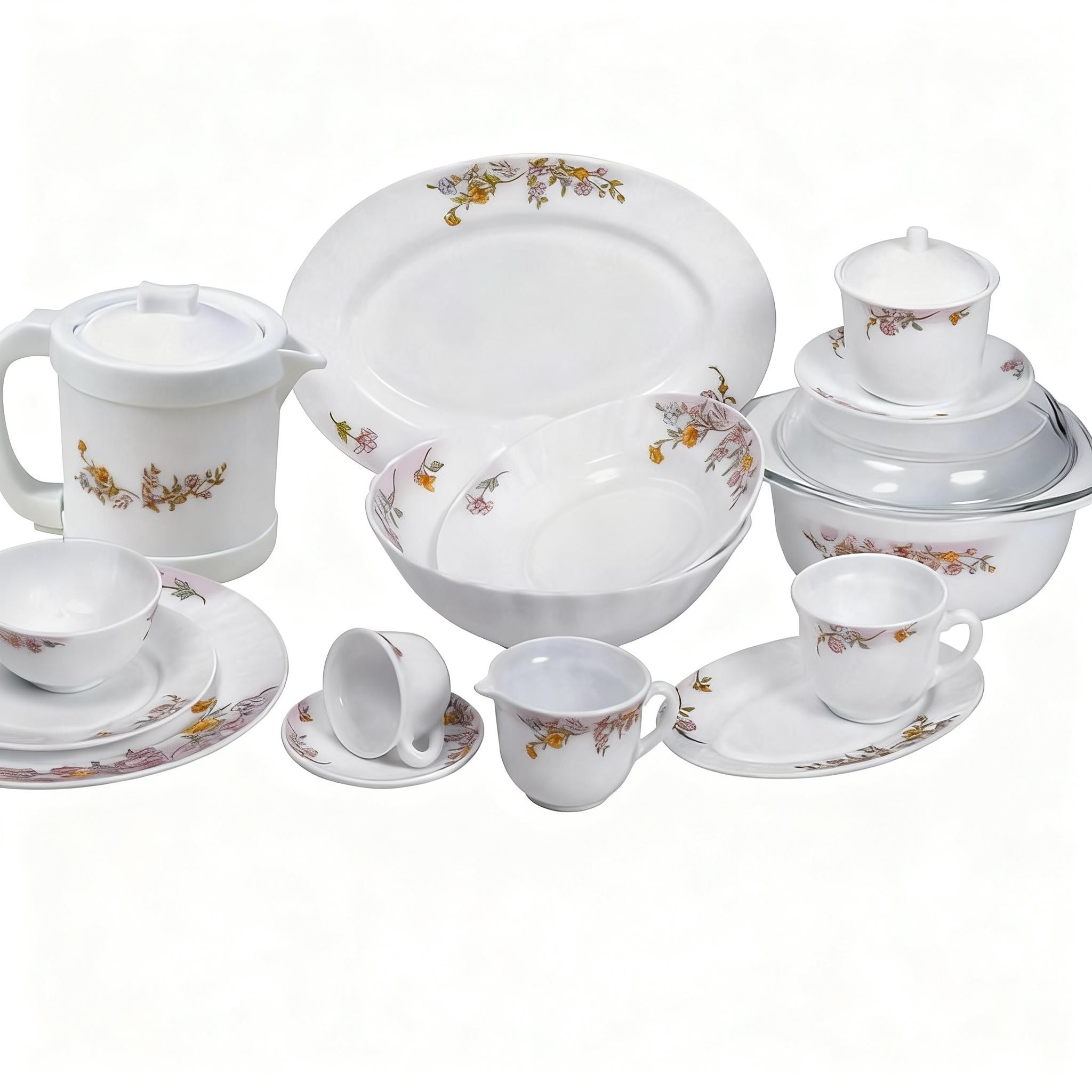 Thermal Shock Proof Wholesale Tableware Turkish Market Opal Ware Glassware Dinner Set Products With Gift Box Packing