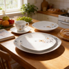 Ceramic Porcelain 20PC Square Shape Dinner Set Contemporary Design HARVIT/CUSTOMER Brand Cheap Price
