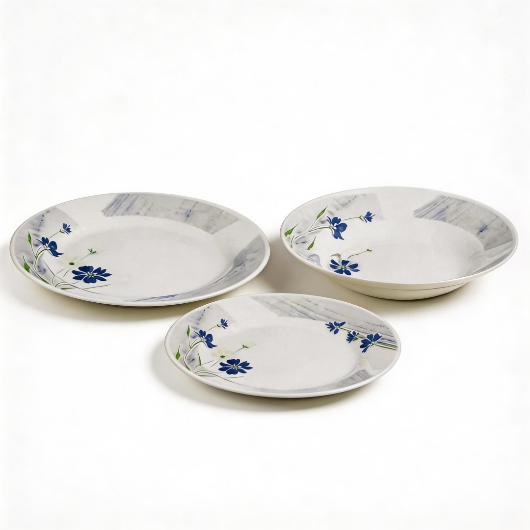 Suppliers Directory Promotion Harvit Round Decal 18 Pcs Spring Style Ceramic Dinnerware Set Flower Design Party Use HYPR-A093