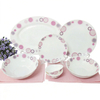 Wholesale Stocked HARVIT Collectible Flower Design Opal Glass Dinnerware Set for Party Use