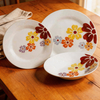 Houseware Wholesale HARVIT Round 18-Piece Porcelain Dinnerware Set Microwave Dishwasher & Oven Safe
