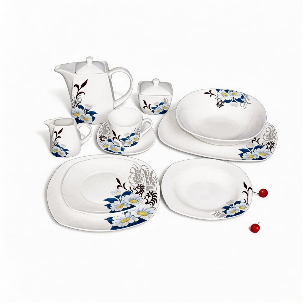 Wholesale Harvit Ceramic Porcelain Dinnerware Sets 47-Piece Flower Design Party-Ready Guangxi Origin