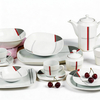 50PCS HARVIT Home Garden Ceramic Dinnerware Sets High Quality Minimalist Design Party Use Various Decals Round/Square/Triangle