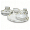 Wholesale Stocked HARVIT Collectible Flower Design Opal Glass Dinnerware Set for Party Use