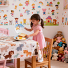Harvit Ceramic Children's Dinner Set Porcelain Cup Bowl Plate Exclusive Dinnerware Cartoon Design Dishwasher Microwave Oven Safe