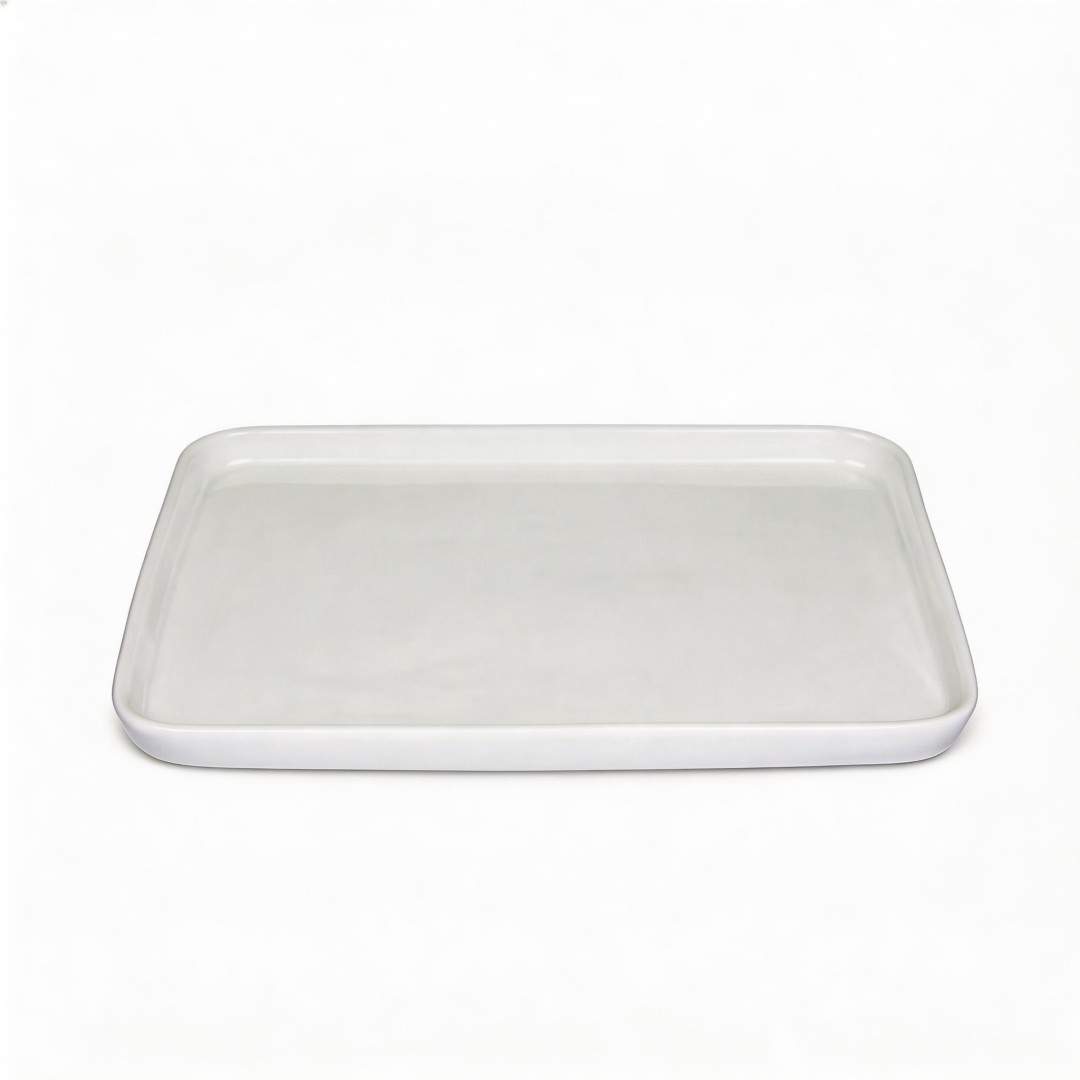 Solid Pure White Eco-Friendly Minimalist Round Fine Porcelain Dishes & Plates for Restaurant/Hotel/Homeware Daily Use