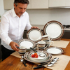 44pcs Delicate Complete Porcelain Dinner Set Harvit Contemporary Design for Party Use