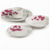 Harvit Italian Dinnerware 20-Piece Porcelain Tableware Set with Rose Flower Design for Party Use