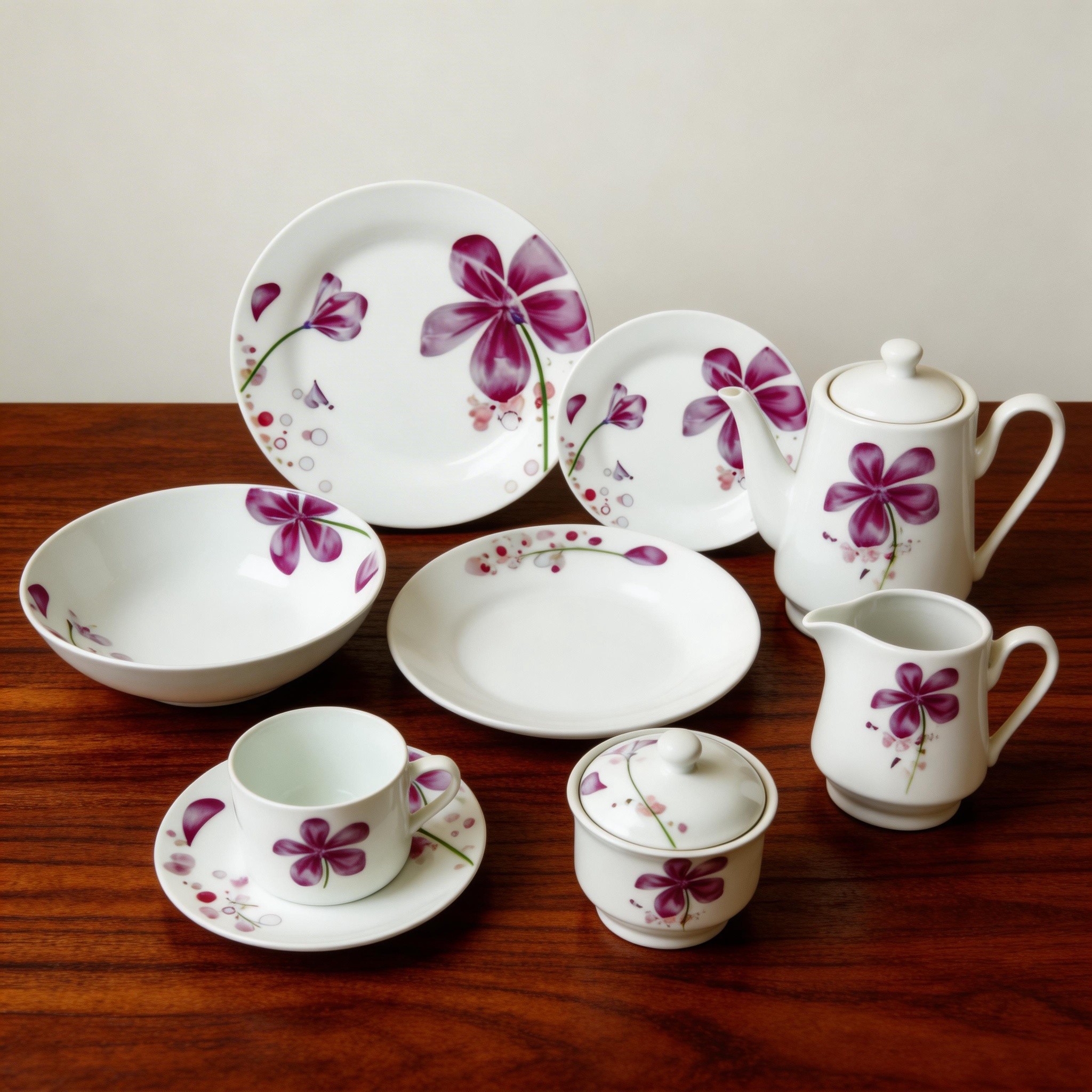 47pcs Hunan Porcelain Dinnerware Set-Microwave & Dishwasher Safe Leak-Proof
