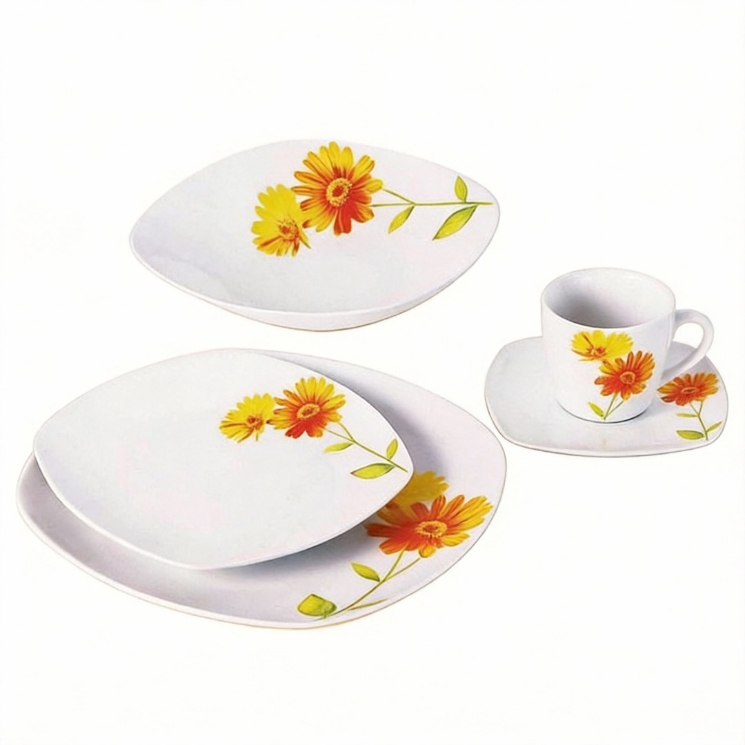 Ceramic Porcelain 20PC Square Shape Dinner Set Contemporary Design HARVIT/CUSTOMER Brand Cheap Price