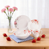 Harvit Ceramic Disposable On-glazed Customized 16-Piece Porcelain Dinnerware Set with Cup Kit and Ceramic Decals