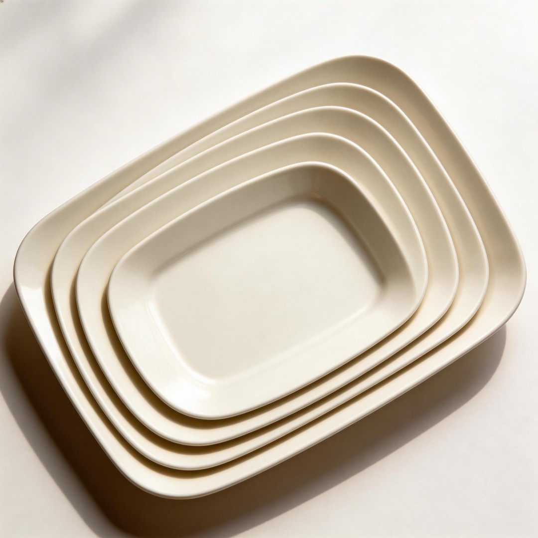 Solid Pure White Eco-Friendly Minimalist Round Fine Porcelain Dishes & Plates for Restaurant/Hotel/Homeware Daily Use