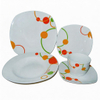 Square Shape Porcelain Dinnerware Set 20-Piece Wholesale Ceramic Dinnerware White Personalized Decals Harvit Contemporary Design