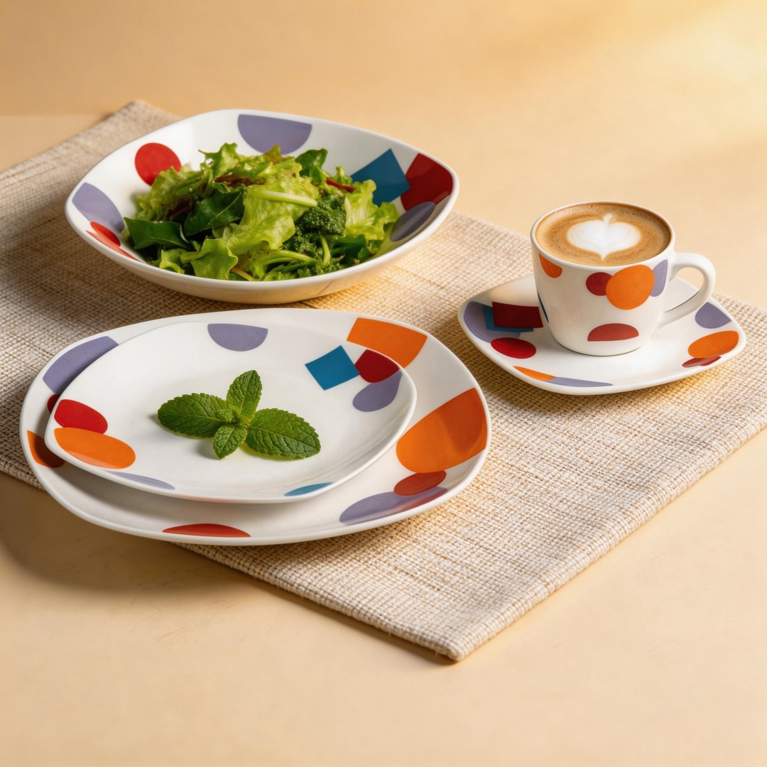 Hot Sale Latest Modern Harvit Contemporary 20pc Square Porcelain Dinnerware Set for Party