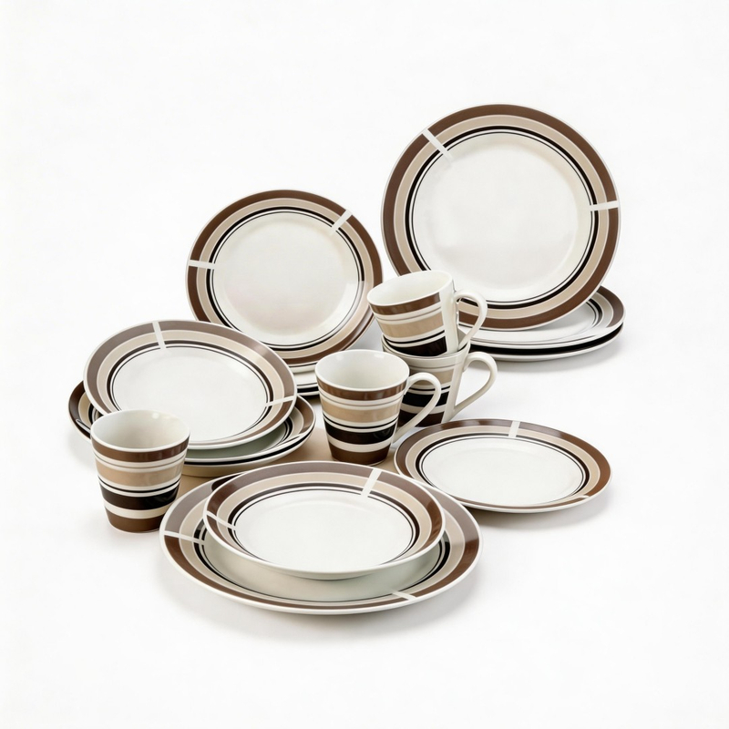 44pcs Delicate Complete Porcelain Dinner Set Harvit Contemporary Design for Party Use
