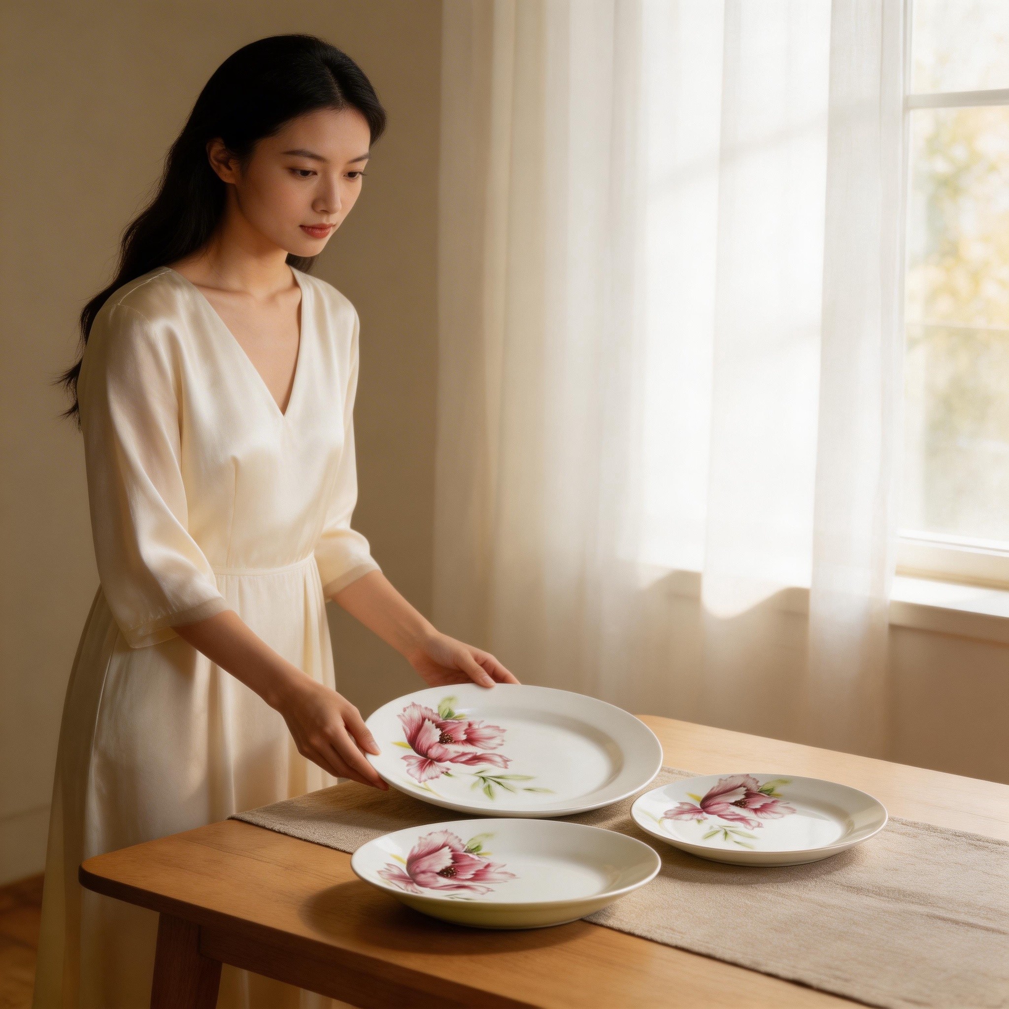 Houseware Wholesale HARVIT Round 18-Piece Porcelain Dinnerware Set Microwave Dishwasher & Oven Safe