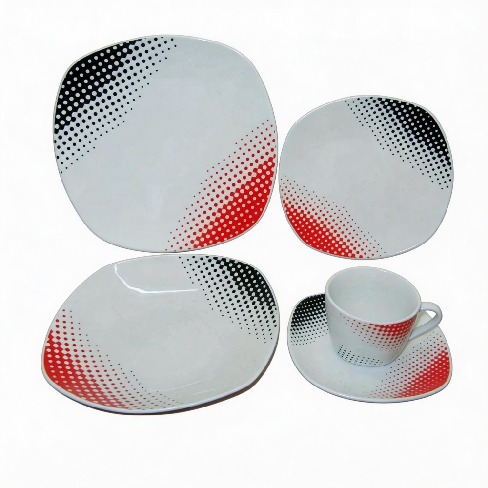 Harvit Square Colorful Contemporary Design Dinnerware Sets for Party Use Porcelain/Ceramic Made in China Factory