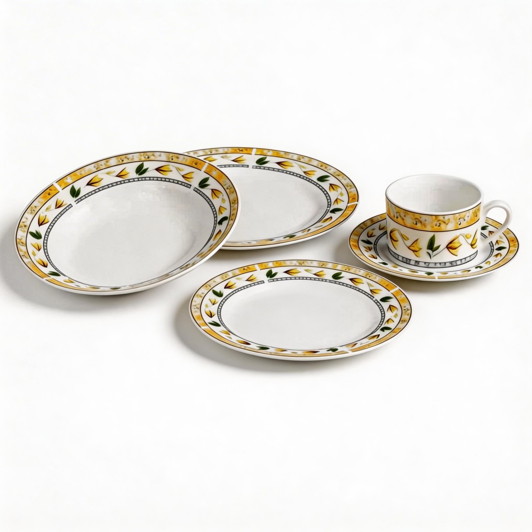 20PCS Porcelain Dinner Set with Contemporary Design Cheap White Dinnerware for Restaurant Use