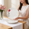 Wholesale Ceramic Dinner Plates/Soup/Salad/Side/Flat Plates Serving Dishes-Cheap Porcelain Plate HARVIT Brand Flower Design