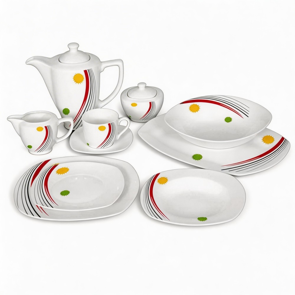 Wholesale Harvit Ceramic Porcelain Dinnerware Sets 47-Piece Flower Design Party-Ready Guangxi Origin