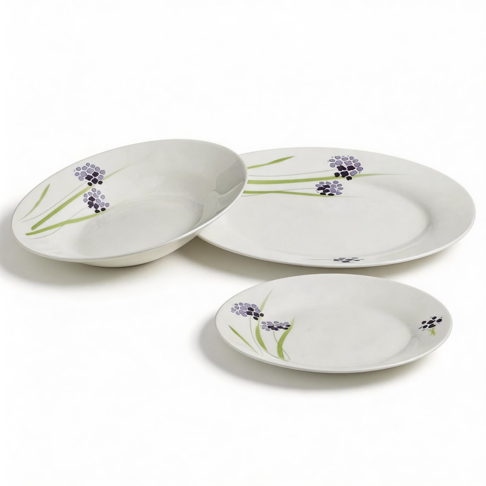 18pc Round Dinner Set Brand HARVIT Porcelain Indian Dinnerware Sets with Flower Design for Party Guangxi Origin